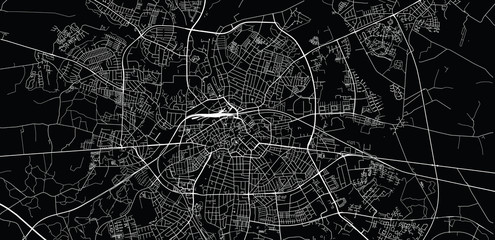 Urban vector city map of Odense, Denmark