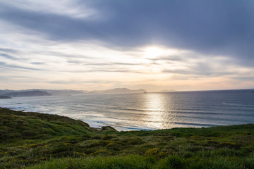 Fototapeta premium sunset at Barrika beach, in Biscay, near Bilbao