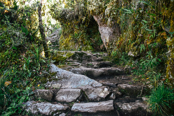 Trail to Machu Picchu UNESCO World Heritage Site in Peru 