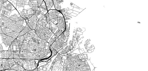 Urban vector city map of Copenhagen, Denmark