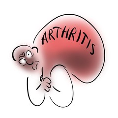 Old man carries his arthritis