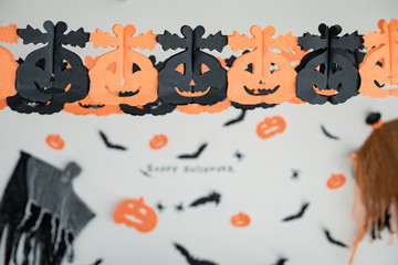 Hanging ornament, scenes in Halloween festival.