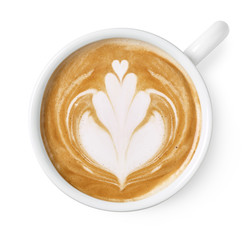 Cup of latte or cappuccino art drawing