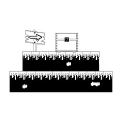videogame pixelated retro art cartoon in black and white