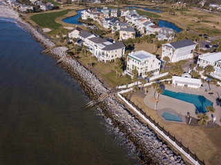 Fototapeta na wymiar Aerial view of luxury golf community in South Carolina, USA.
