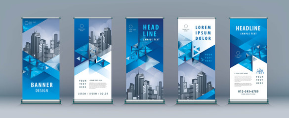 Business Roll Up Set. Standee Design. Banner Template
