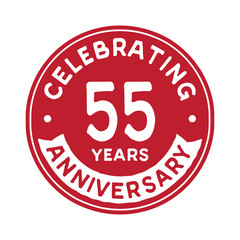 55 years anniversary logo design template. Fifty-five years logtype. Vector and illustration.