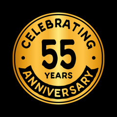 Fototapeta premium 55 years anniversary logo design template. Fifty-five years logtype. Vector and illustration.
