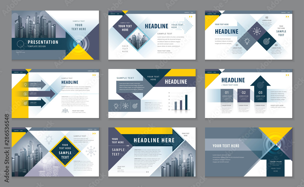 Poster abstract presentation templates, infographic elements template design set
