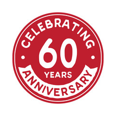 60 years anniversary logo design template. Sixty years logtype. Vector and illustration.