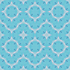 Geometric flower petals seamless tile in delicate trendy punchy energetic pastel hues for various backgrounds and decor