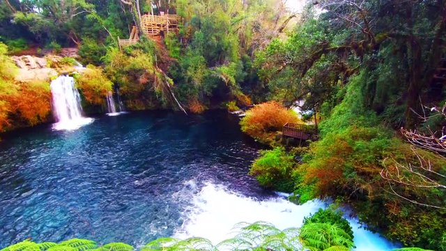 Ojos del Caburga in Pucon Chile 4K