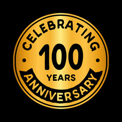 100 years anniversary logo design template. One hundred years logtype. Vector and illustration.