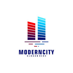Modern City Logo Design Template. Skyline Design Vector Illustration