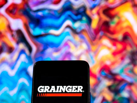 Kiev, Ukraine, December 25, 2018, illustrative editorial. W. W. Grainger Company logo seen displayed on smart phone