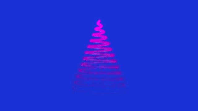 Christmas tree forming with particle on choma background. Stock video Particle Christmas Tree Animation, HD