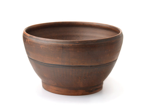 Old rustic clay bowl