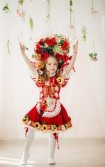 Ukrainian beautiful girl in national clothes