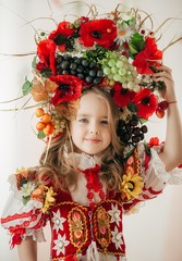 Ukrainian beautiful girl in national clothes