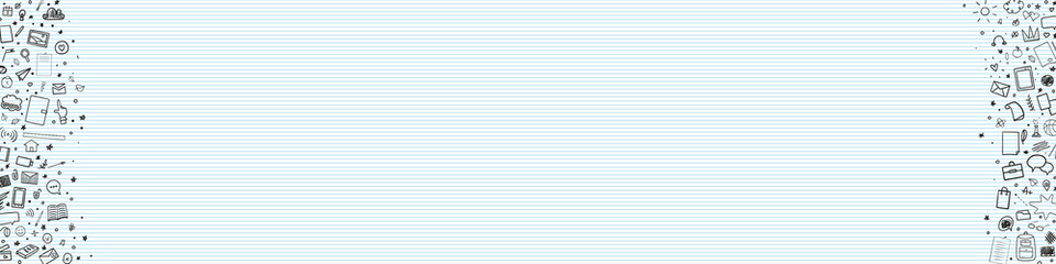 Fototapeta premium Back to school. Abstract line pattern with school supplies. Graphic stripe paper background. Striped abstract texture