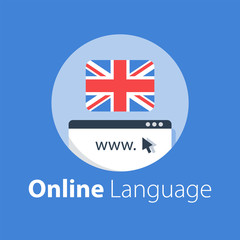 Fototapeta premium Online language learning, linguistic courses, distant education