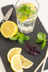 iced  water with lemon and mint