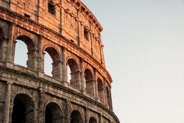 Fototapeta premium Rome Coloseum with beautiful colourful sunset