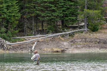 Obraz na płótnie Canvas fishing in the river