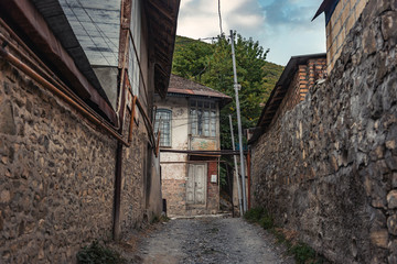 Narrow streets and ancient houses in the city