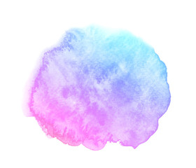 Abstract light purple watercolor with stains on white background.