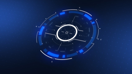 Futuristic conceptual technology background, circular HUD interface hologram, 3d render in high resolution, sci fi and cyberpunk wallpaper