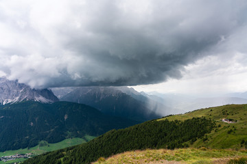 Fototapeta na wymiar thunderstorms in the Dolomites, Italy,