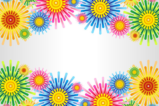 カラーベクターイラスト背景壁紙,花柄,無料素材,フリーサイズ,打ち上げ花火,夏祭りイベント用ポスター