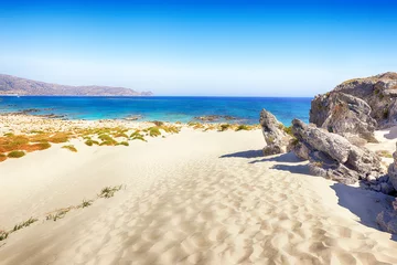 Printed kitchen splashbacks Elafonissi Beach, Crete, Greece Mediterranean seashore  landscape in summer