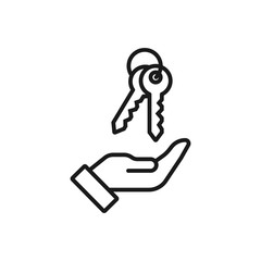 hold key - minimal line web icon. simple vector illustration. concept for infographic, website or app.