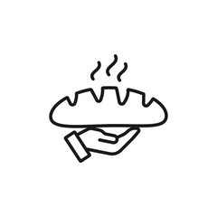 hold bread - minimal line web icon. simple vector illustration. concept for infographic, website or app.