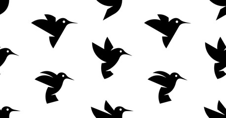 Seamless pattern with Hummingbird logo. isolated on white background