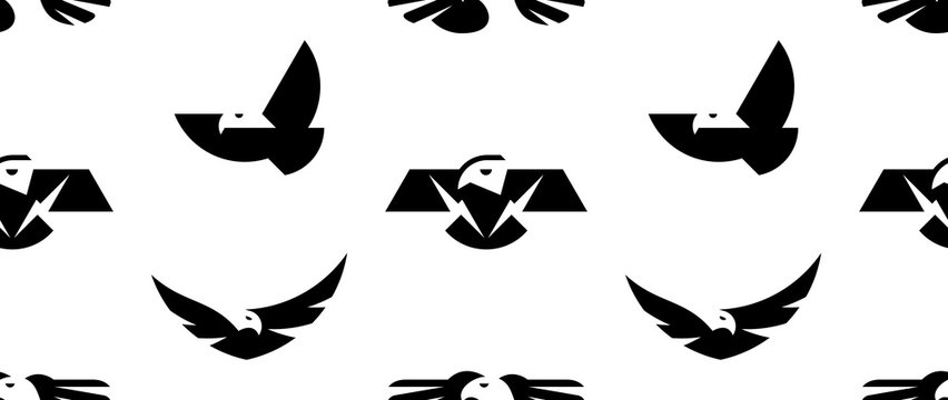 Seamless pattern with Eagle Logo. isolated on white background