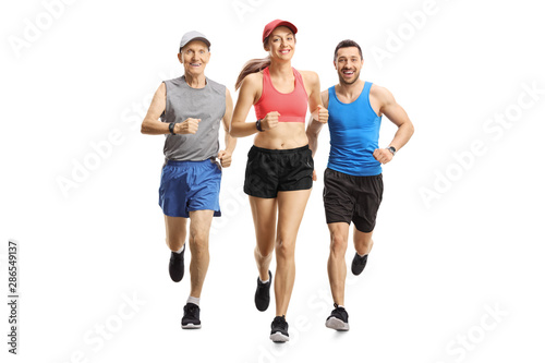 People running a race