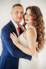 Happy bride and groom on their wedding