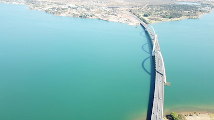 A beautiful aerial view of JK Bridge in Brasilia, Brazil
