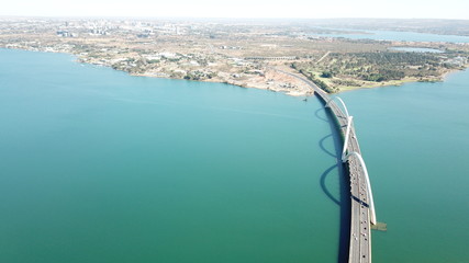 A beautiful aerial view of JK Bridge in Brasilia, Brazil