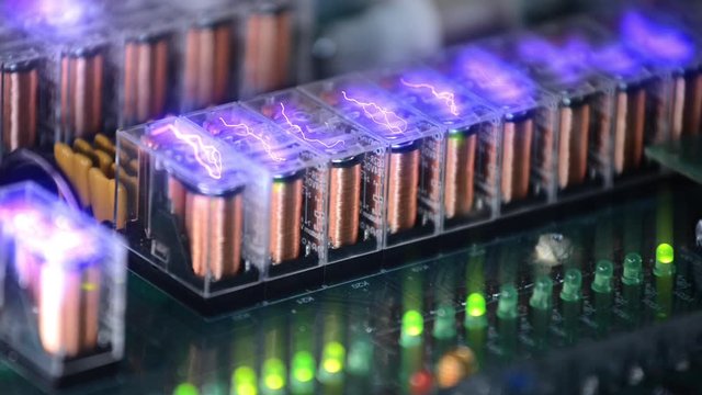 Circuit board LED and relay sparking