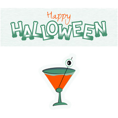 Happy Halloween Pumpkin Drink with an Spooky Eye 