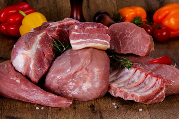 Raw pork meat