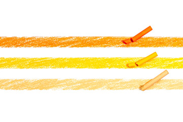 Chalk paint colors warm colors on a white background.