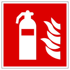 Rot wei&szlig;es Feuerl&ouml;scher Schild Vektor