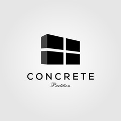 concrete partition exposed wall panel logo vector icon illustration © linimasa