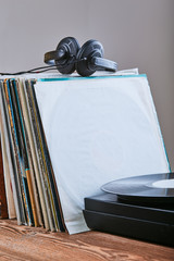 Vinyl records and turntable vinyl player