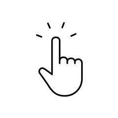 Obraz premium Clicking finger icon, hand pointer vector